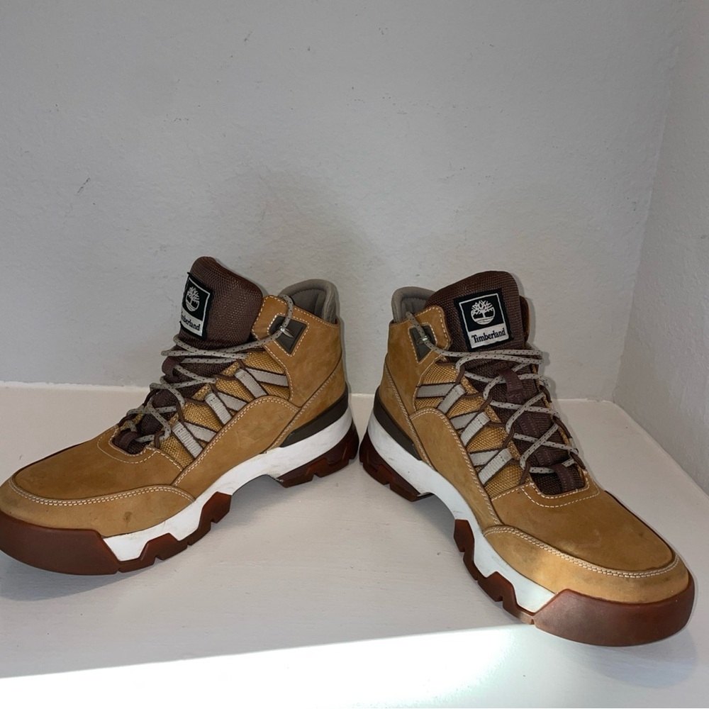 Womens Timberland EURO Swift Hiking Boots Wheat Nubuck Light Leather Size 10 - Picture 3 of 8